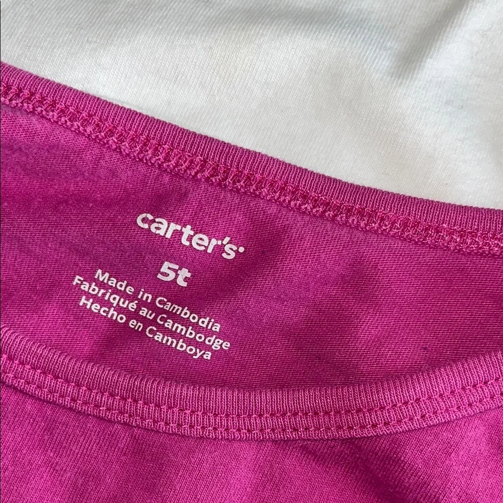 Carter's Long Sleeve Tees - Pink and White - Picture 8 of 9